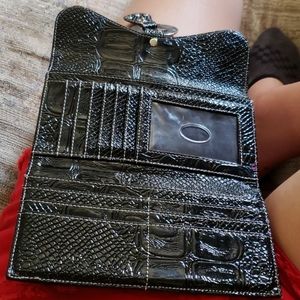 Black leather guess wallet